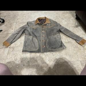 Vintage Jose Luis Men’s Brown Suede Western Stitched Jacket Size 46R